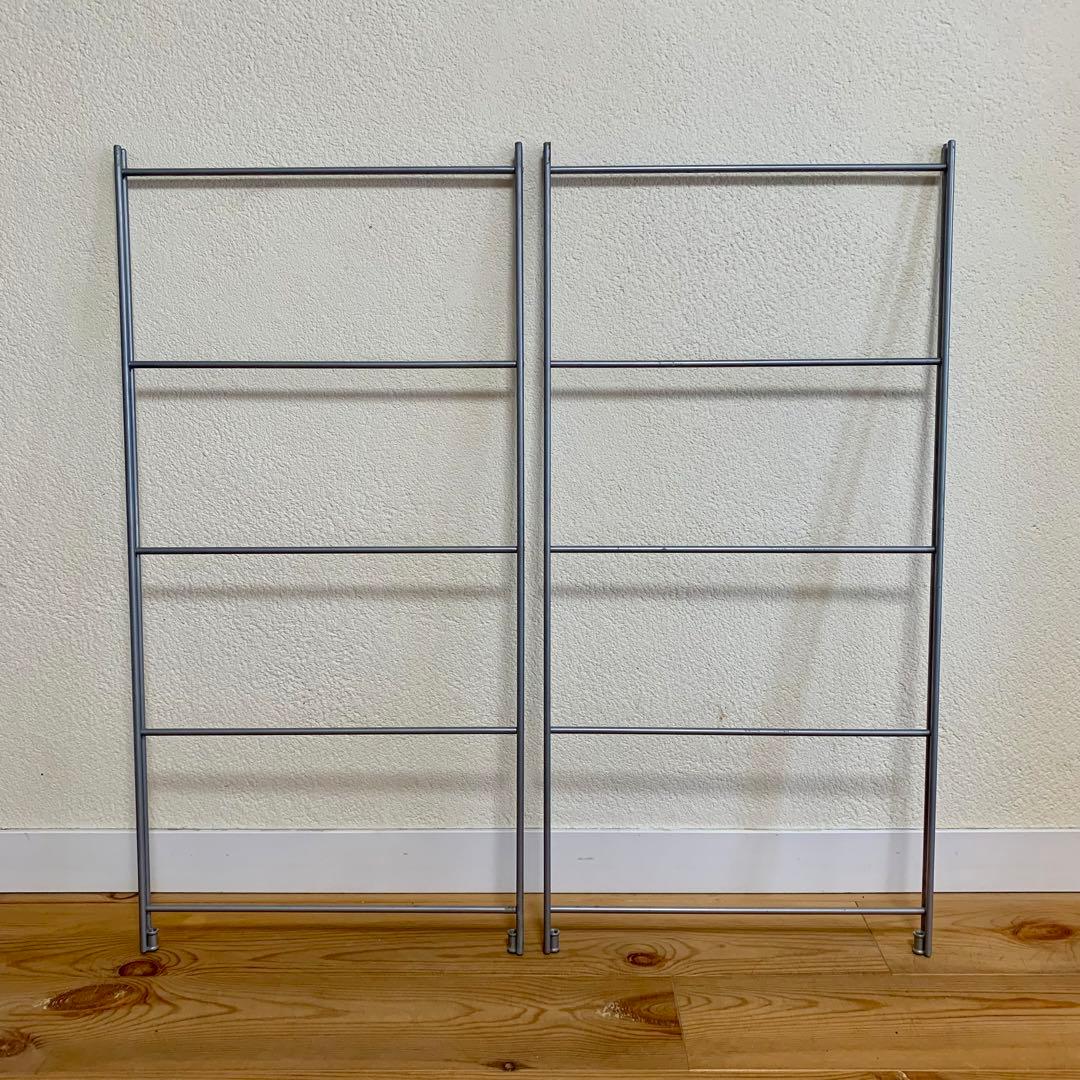 【お値下げ】無印良品 スチールユニットシェルフ5段タモ材棚キャスター付/ミニ帆立