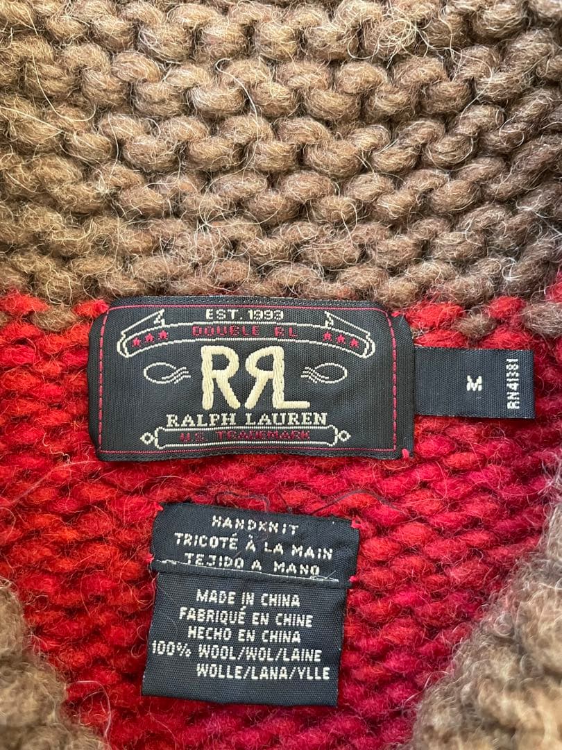 希少　90s RRL カウチンセーター　ハンドニット　三つ星タグ　三ツ星タグ