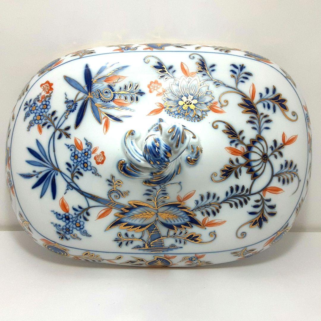 s144-2 オールドマイセン ボタン双剣 朱金オニオン ベジタブルボール　ma