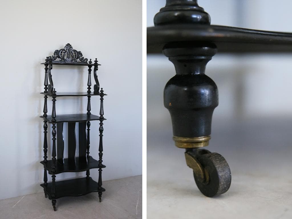 フランスアンティークナポレオン3世様式シェルフ/キャビネット飾り棚(89-233