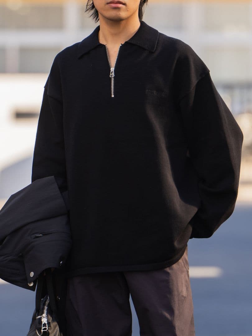 PEACEMAKER OAMC Knit Polo Sサイズ 黒 25AW