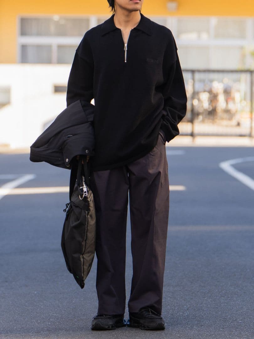 PEACEMAKER OAMC Knit Polo Sサイズ 黒 25AW