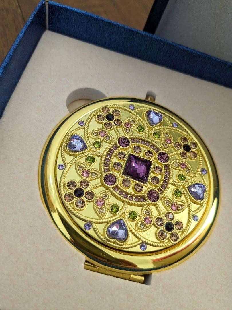 ♥新品♥ミラー　ラウンド ポータブル メイク アップ ミラ　ギフト　高級感ー