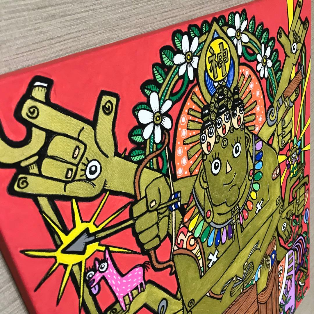 k*o様 絵画　アート　インテリア　仏　現代　開運　縁起　カラフル　赤　金　かわ