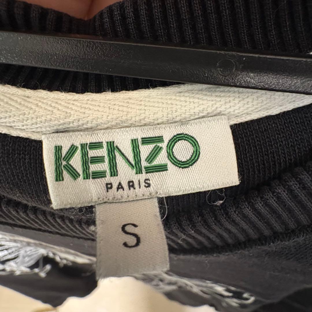 KENZO トラプリント スウェット S ブラック