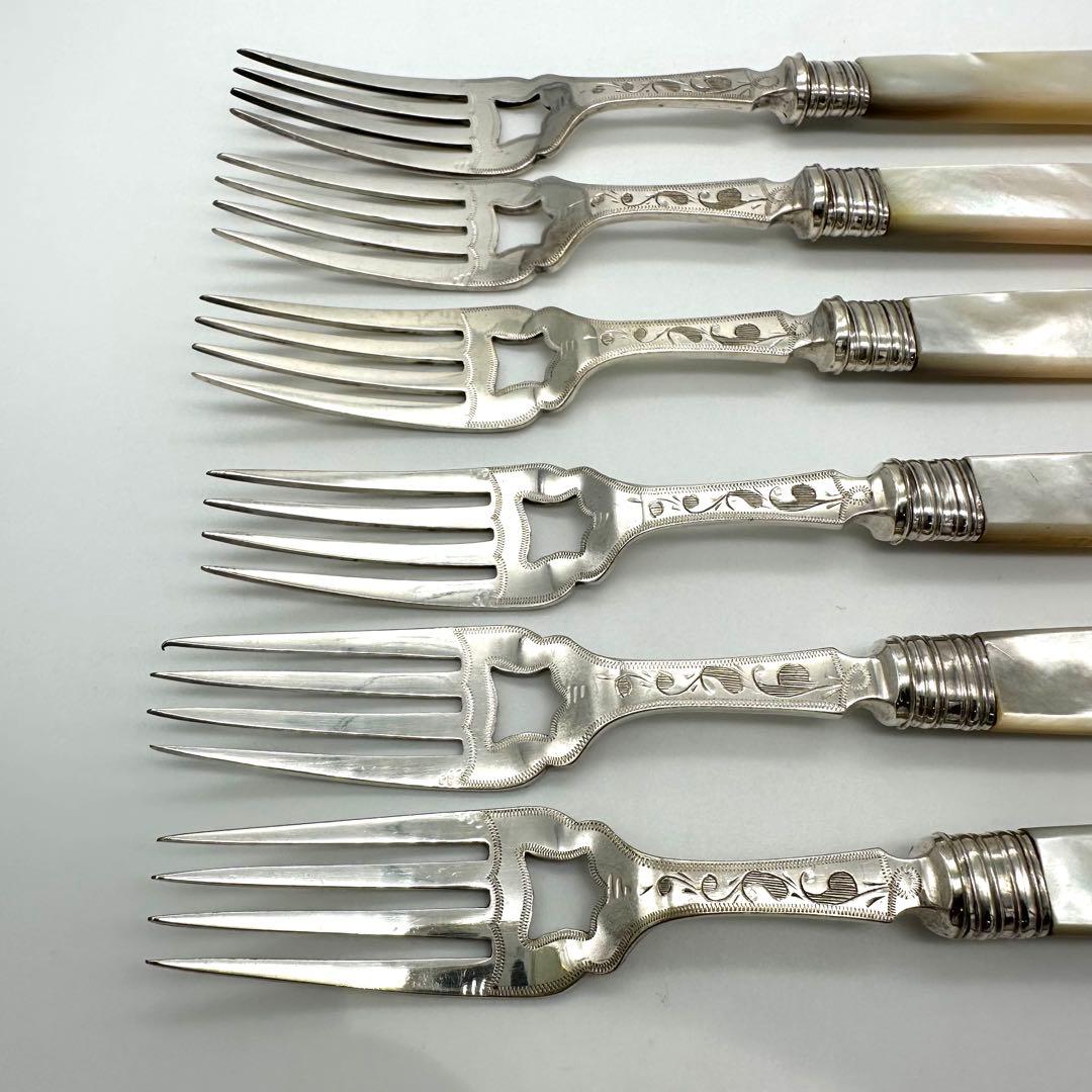 白蝶貝/マザーオブパール Sheffield Plateナイフフォーク12本