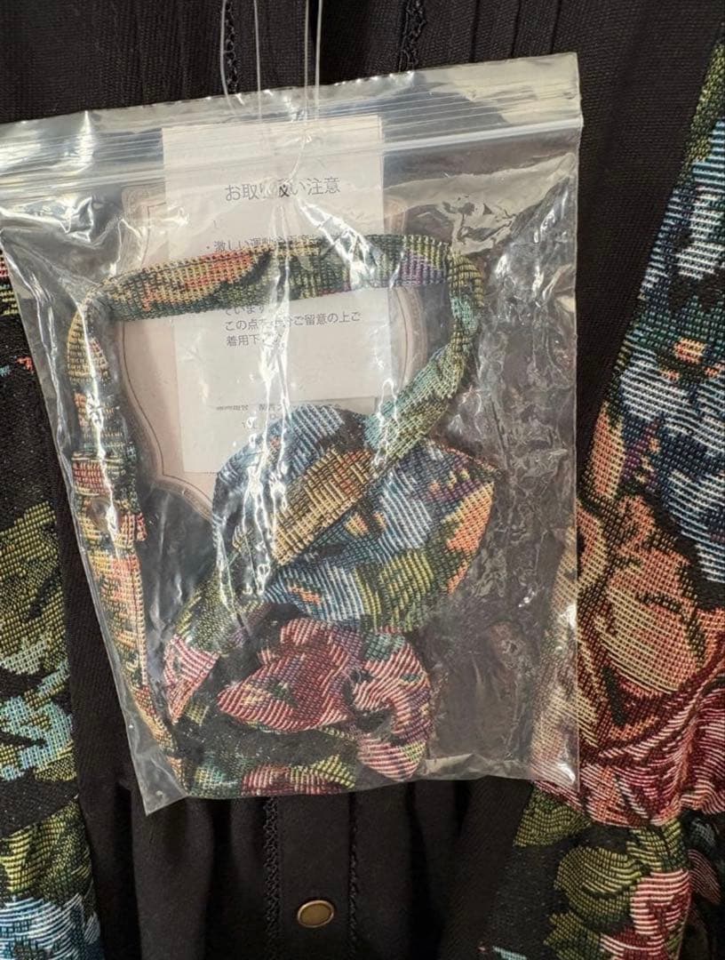 【希少・5L】新品 くる実 長袖ゴブラン織膝丈ワンピース 黒 ノエルドメモワール