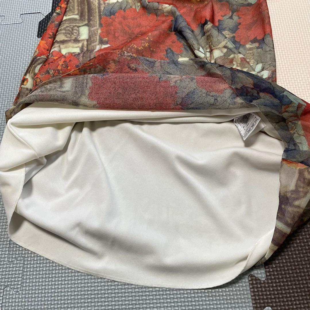 VIVIENNE TAM ヴィヴィアンタム フラワー柄 パワーネット ワンピース