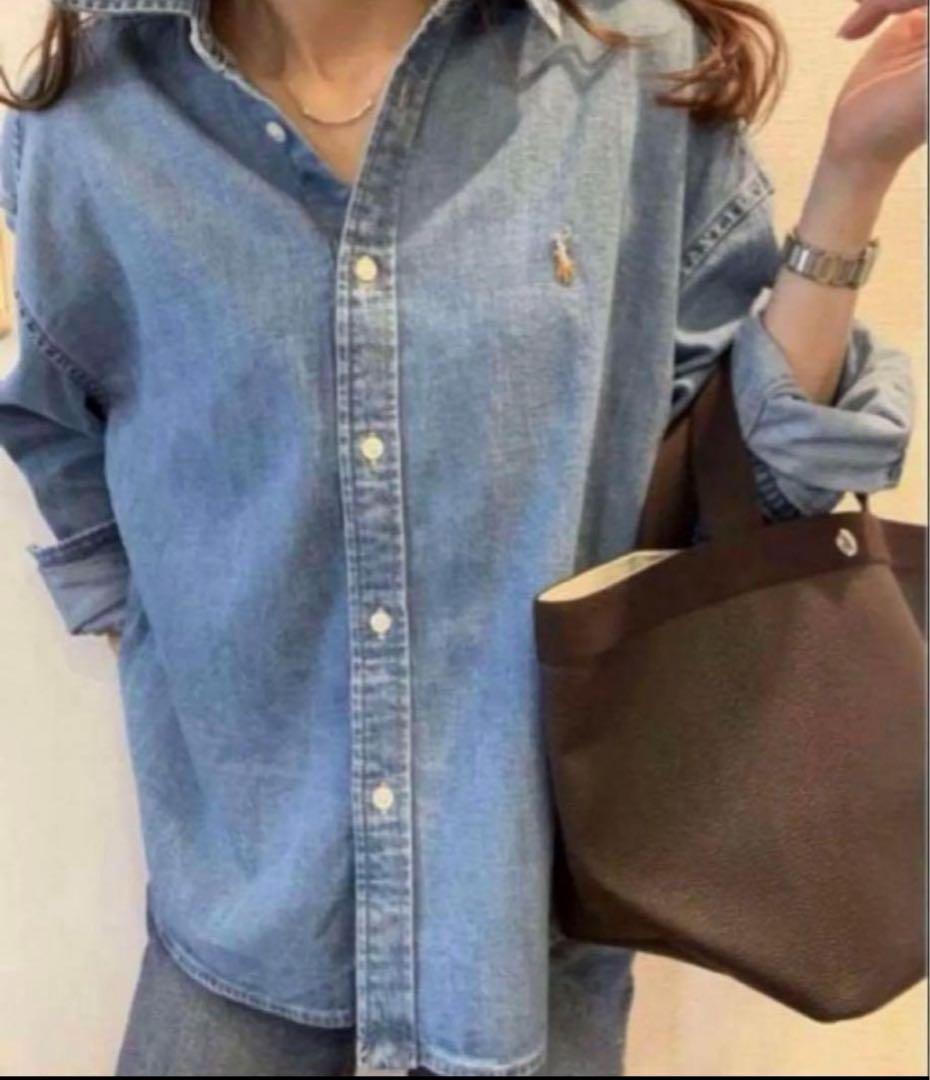 【美品】近年モデル ポロラルフローレン ダンガリーデニムシャツ マルチポニー