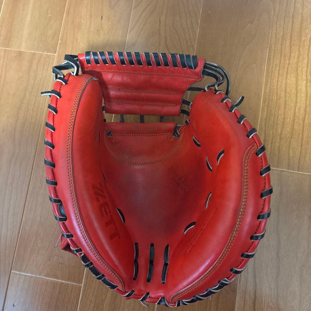 き*な様 硬式用　ZETT キャッチャーミット レッド プロステイタス