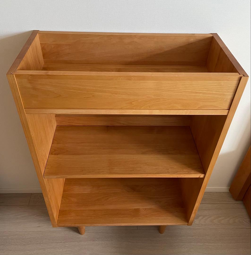 モモナチュラル シェルフ　本棚　食器棚