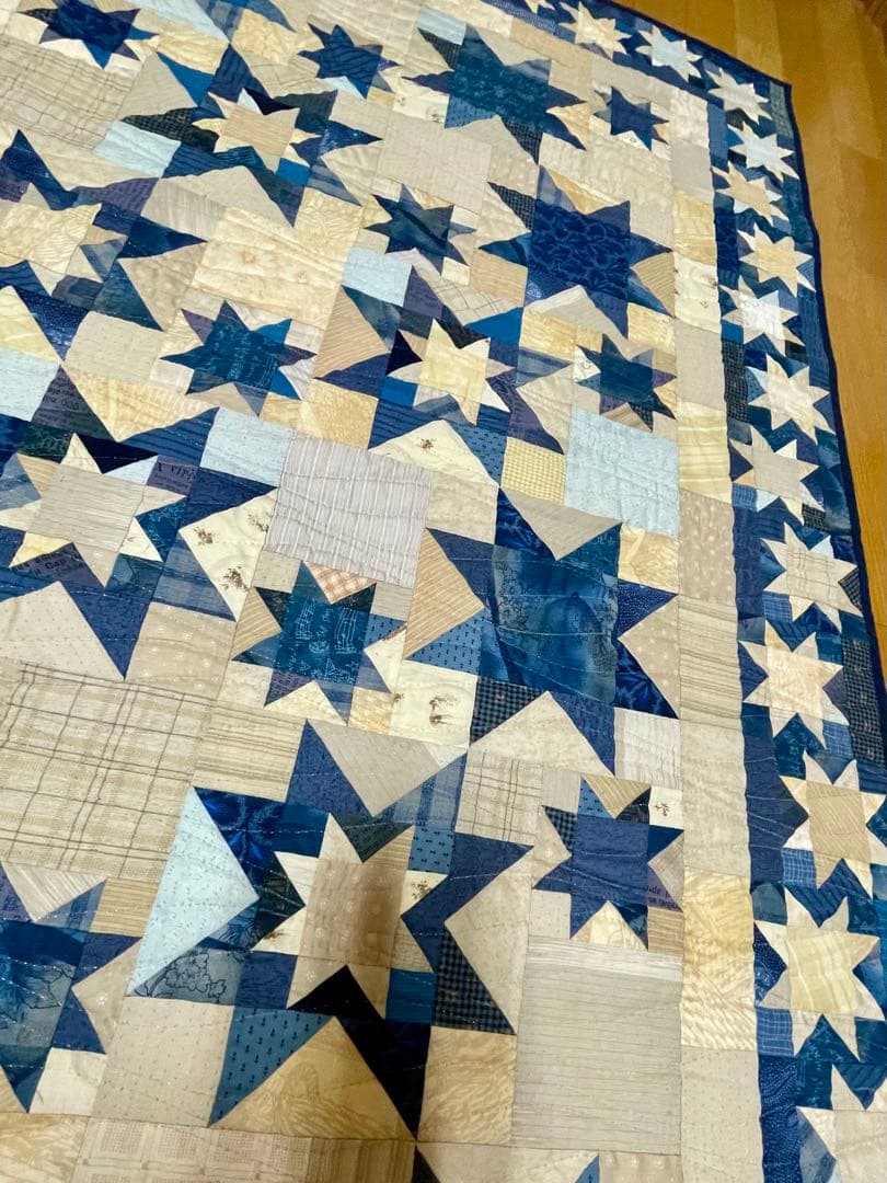 パッチワークキルト　タペストリー　スター