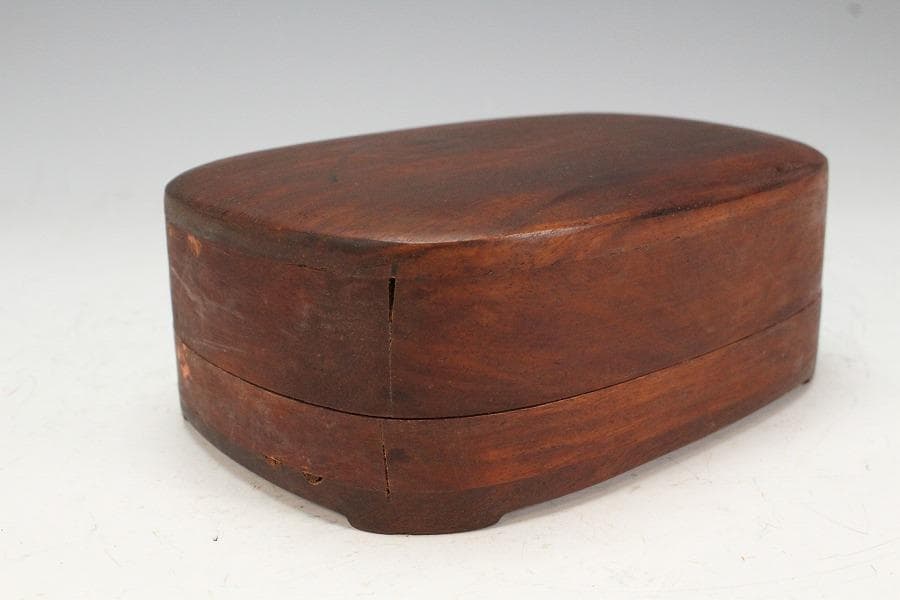 中国美術 楕円形 端渓 硯 文房具(K-LC733)