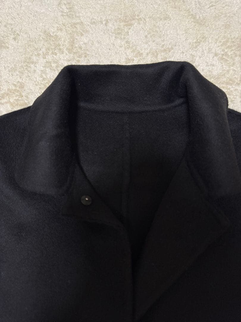 かぐれ　ウールステンカラーショートコート　ブラック