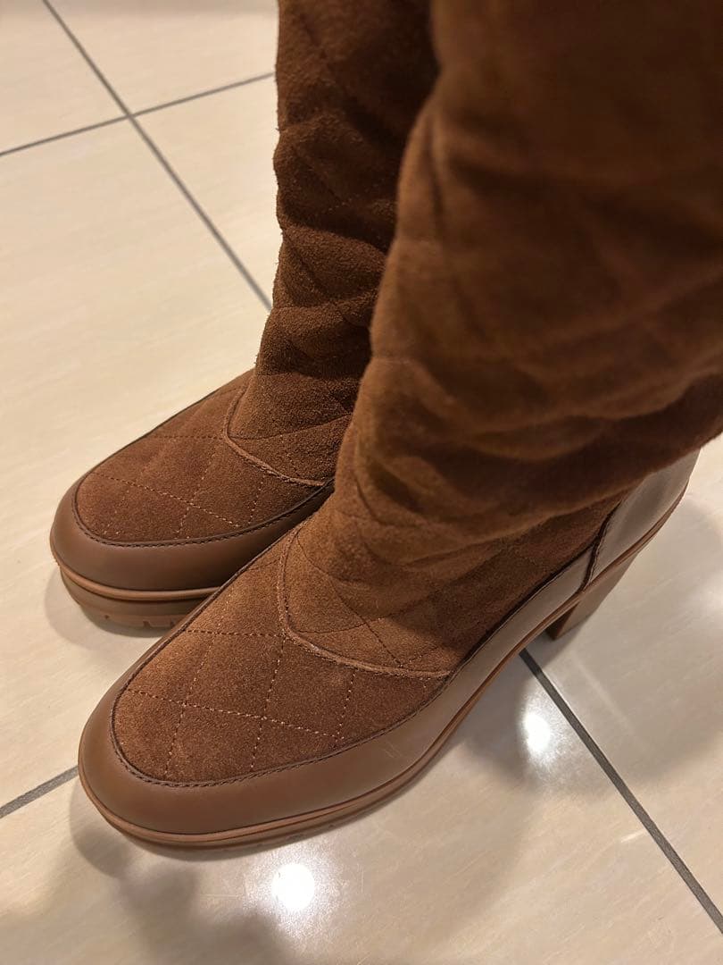 大幅値下げ！ラルフローレン スエードキルティングブーツ 60mmヒール美品！