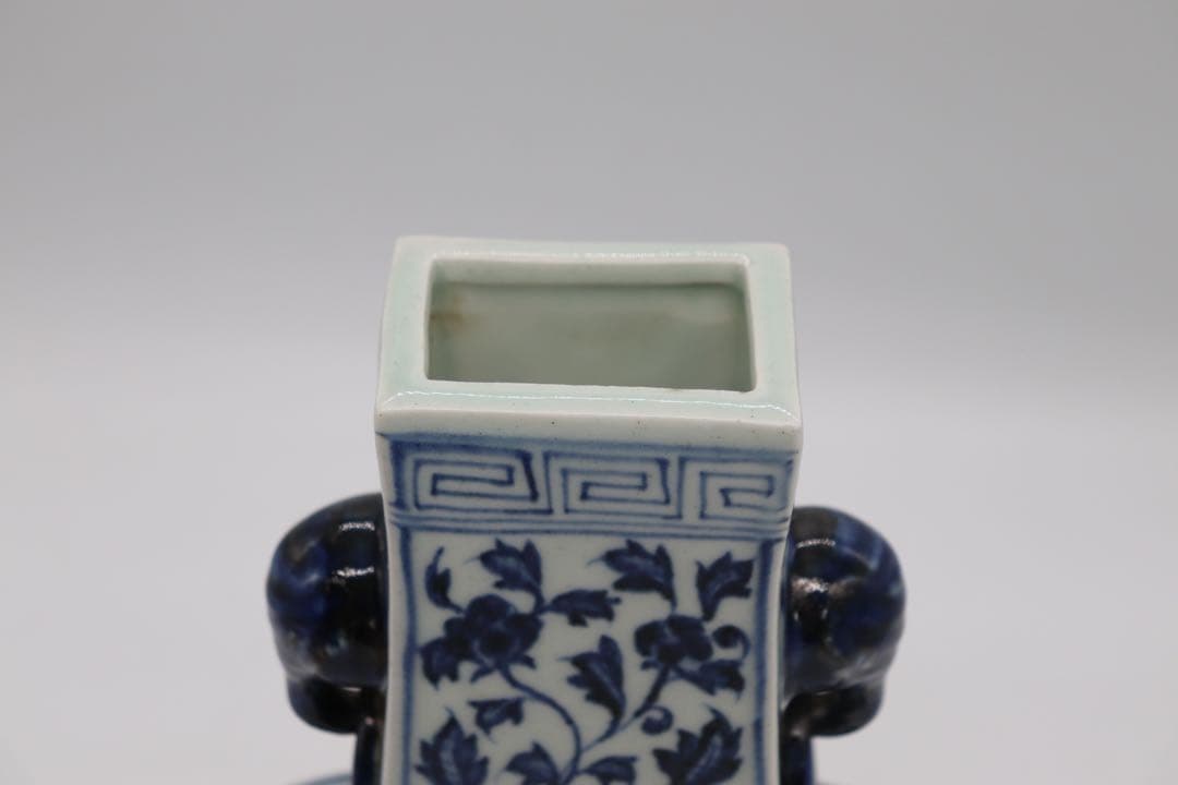 中国　大明宣徳年製銘　龍鳳紋瓶　送料込み0716