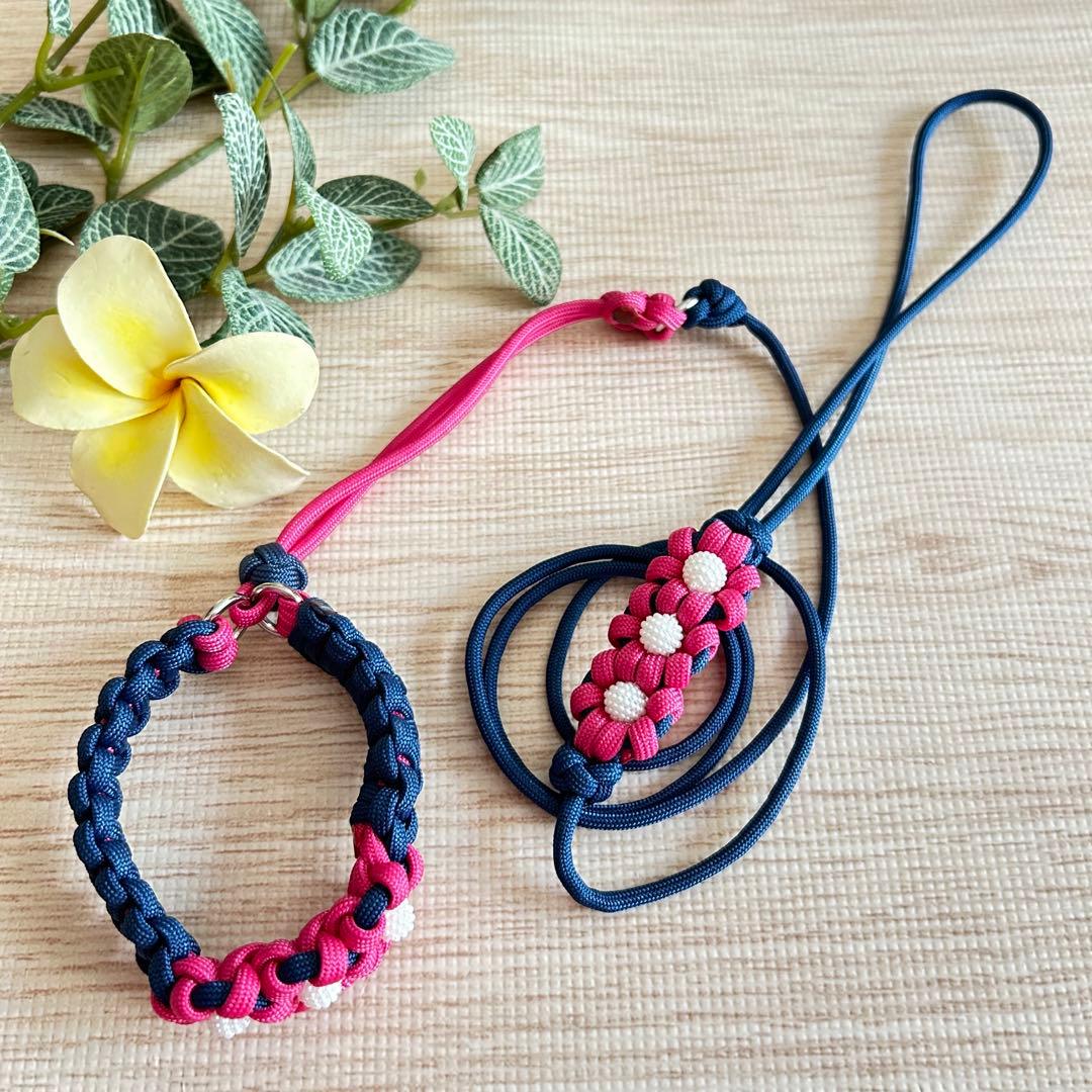 パラコードリード&首輪一体型　ハーフチョーク　No.118