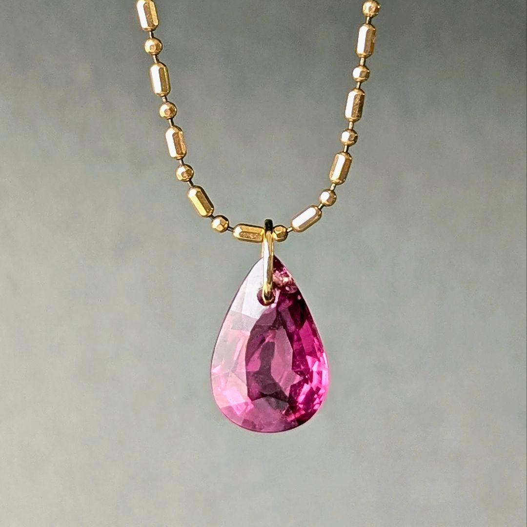 ♢N♢K18 ロ―ドライトガ―ネット ＆ ラベンダーアメジスト チャ―ム