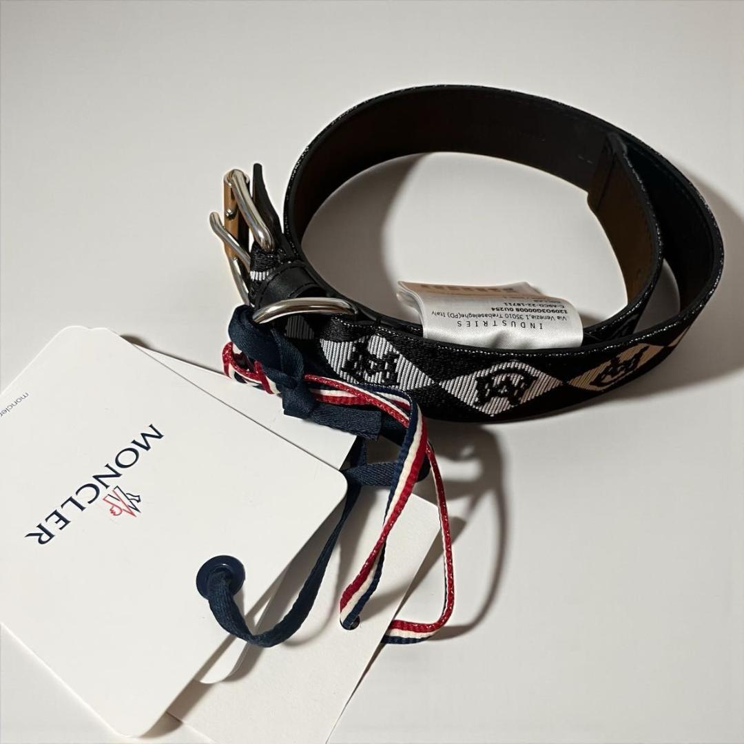 モンクレール×ポルド コラボ 犬用首輪 L ドッグカラー レザー 黒 ベルト