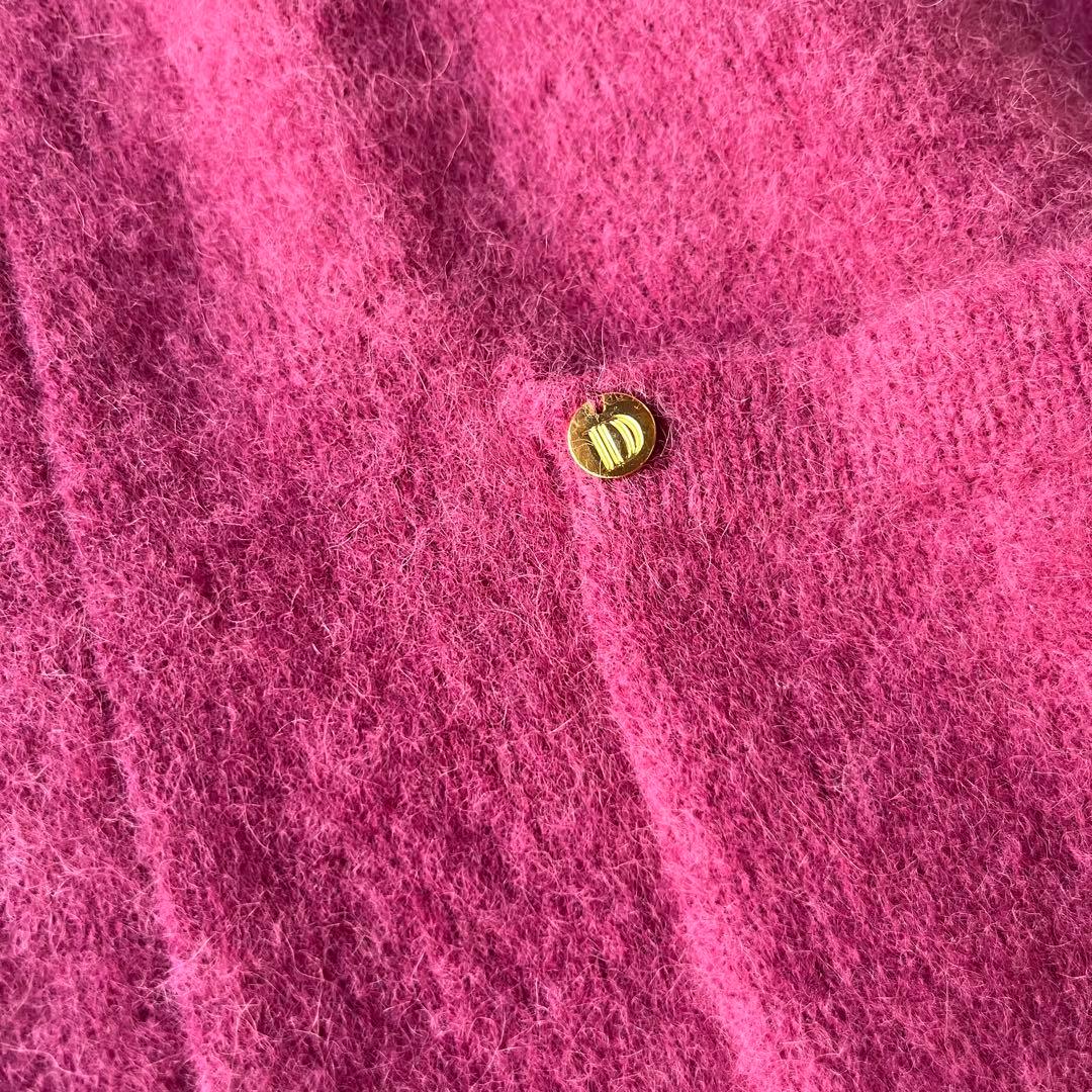 Dignite collier シャギーニット ロングカーディガン マゼンタF