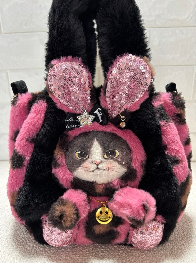 あ*き様 コヤンイサムチョン　ハンドメイド　ファーバッグ　ジョーズくん　ヒョウ柄