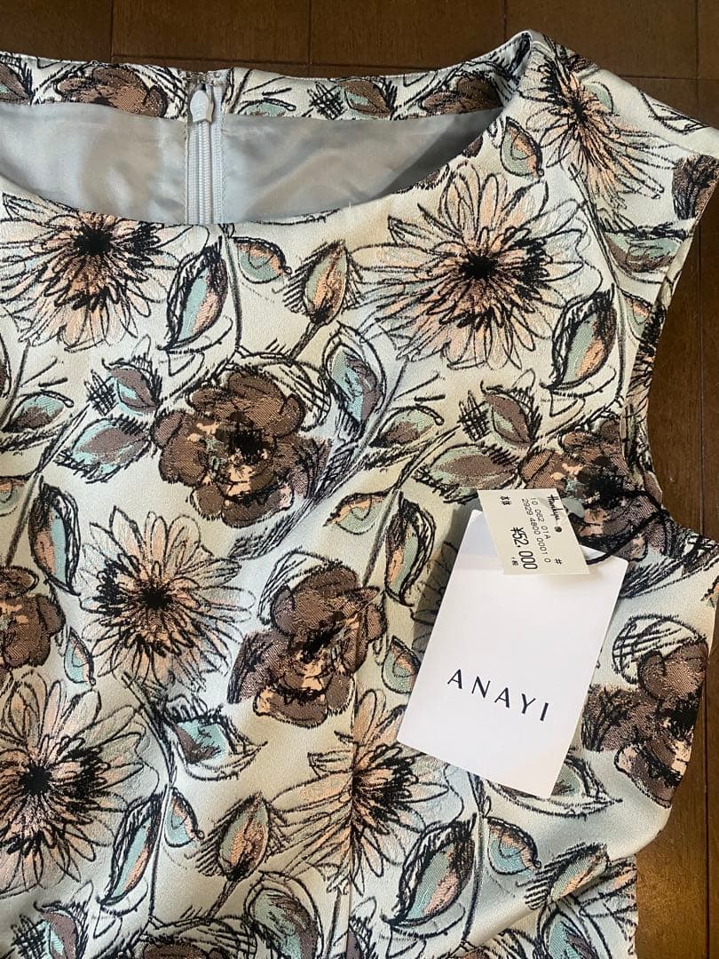 ANAYI 花柄 ノースリーブ ワンピース 新品タグ付き