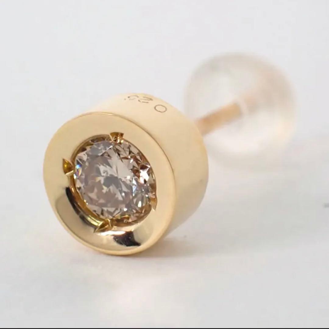 k18ダイヤモンドピアス　片耳　フクリン　覆輪　１／2セット