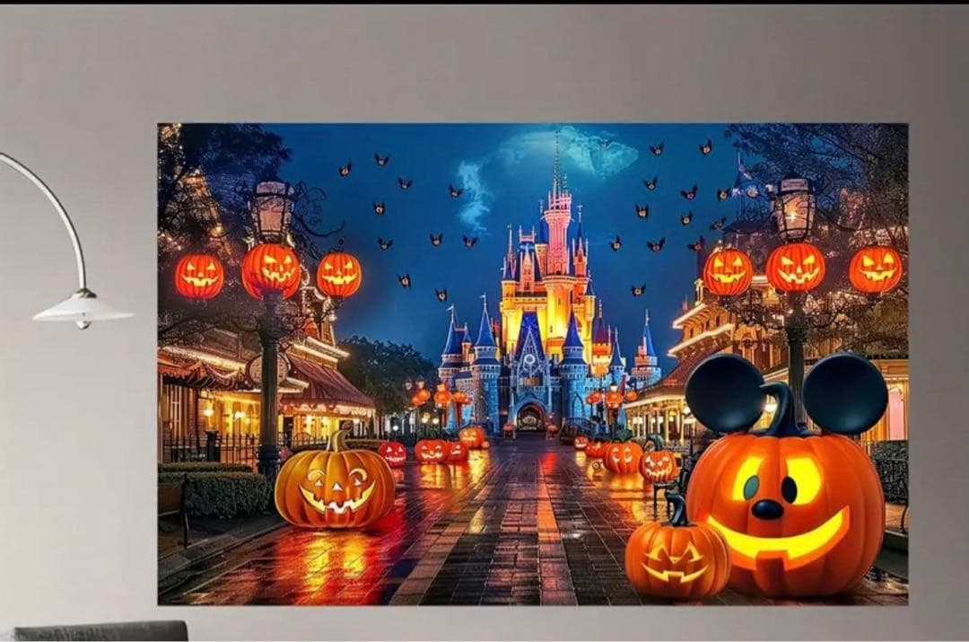 Halloween ハロウィン　タペストリー　　背景　　撮影　大きいかぼちゃ　秋