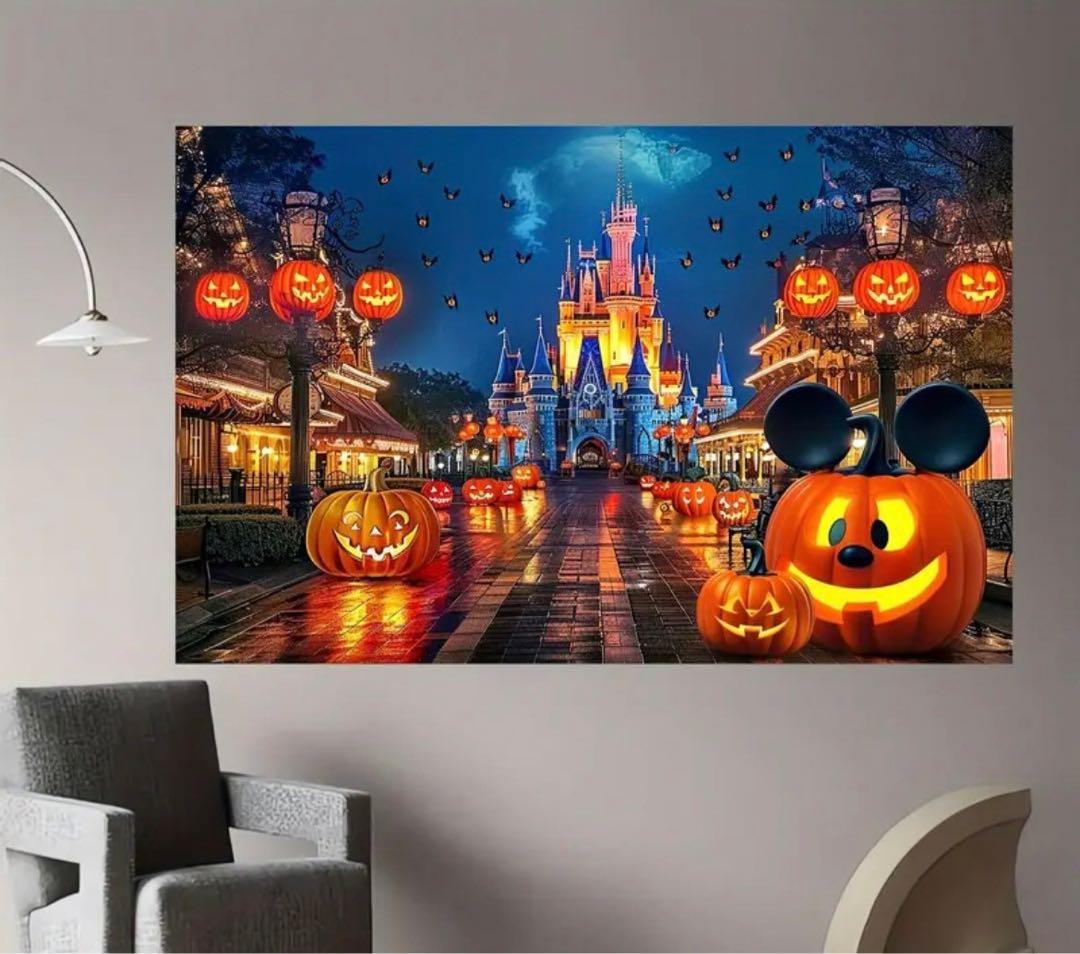 Halloween ハロウィン　タペストリー　　背景　　撮影　大きいかぼちゃ　秋