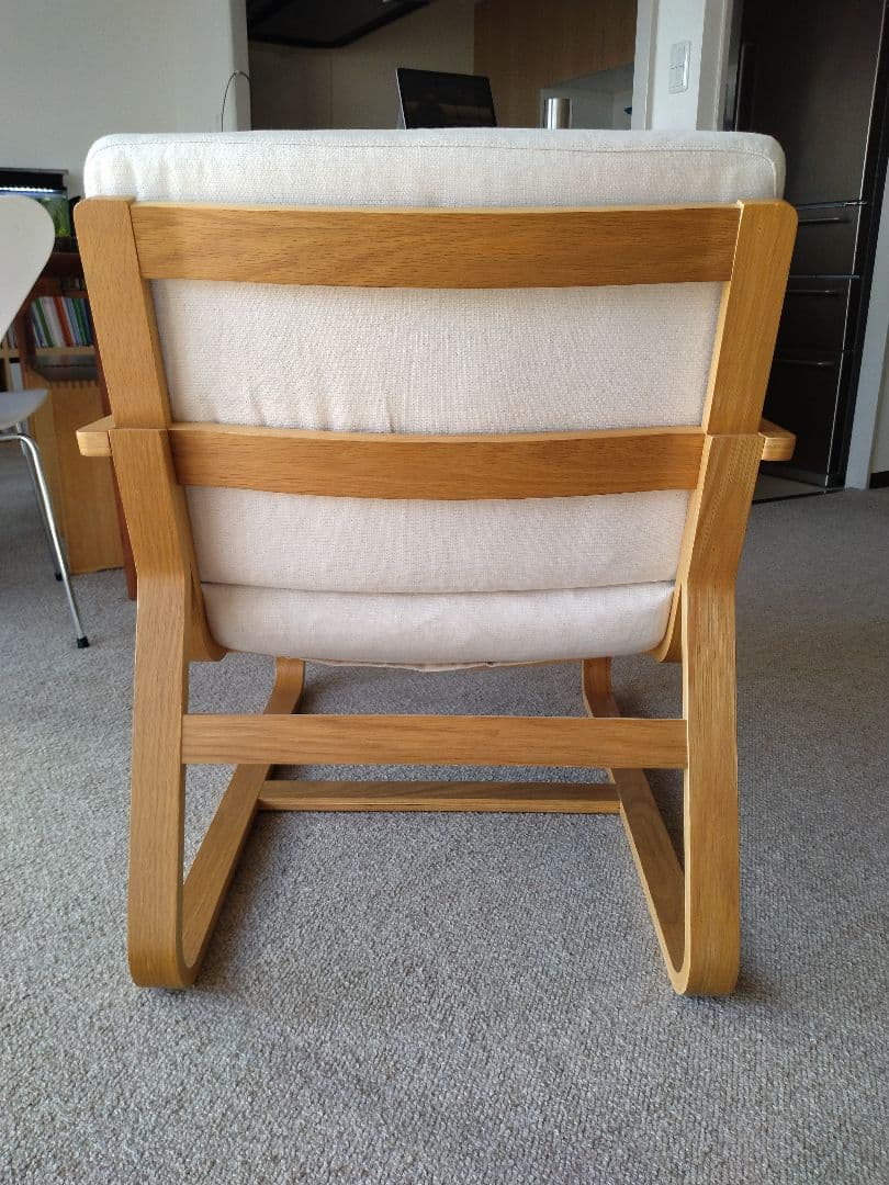 【美品】MUJI無印良品 ダイニングソファチェアオーク材/リビングでもつかえる①