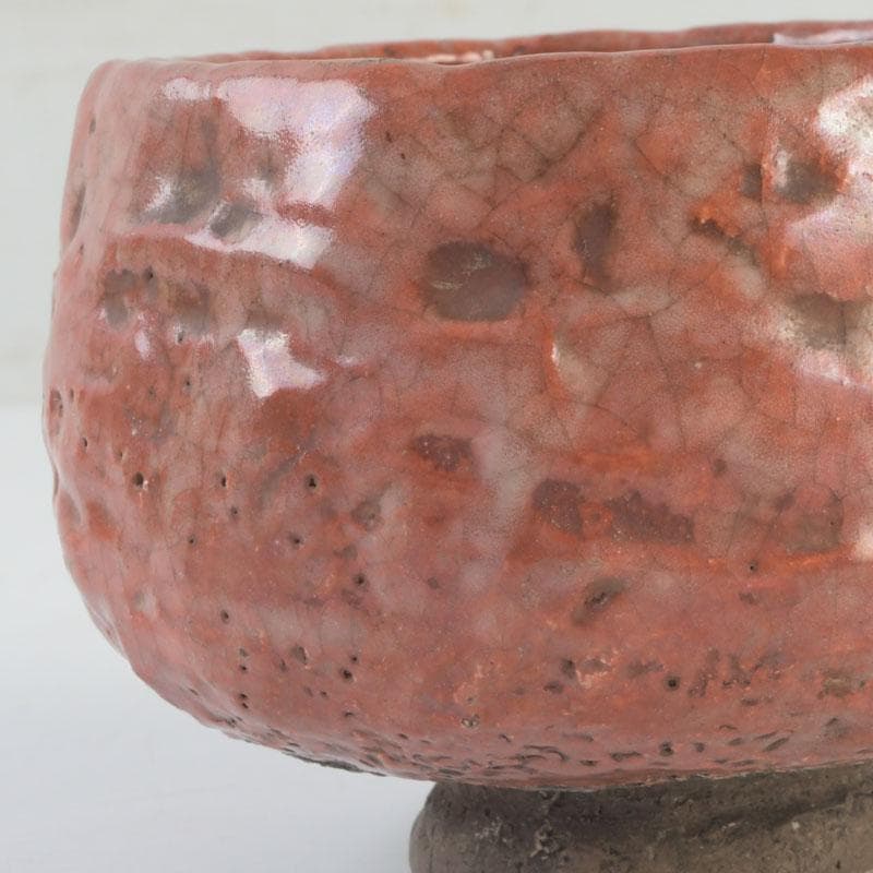 茶道具　芳幽軒　加藤石春作　立田錦　赤楽茶碗　共箱　V　9791