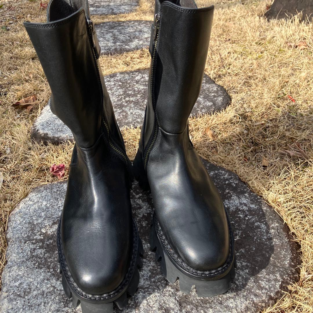 SAYA 本革ブラックエンジニアブーツ 24