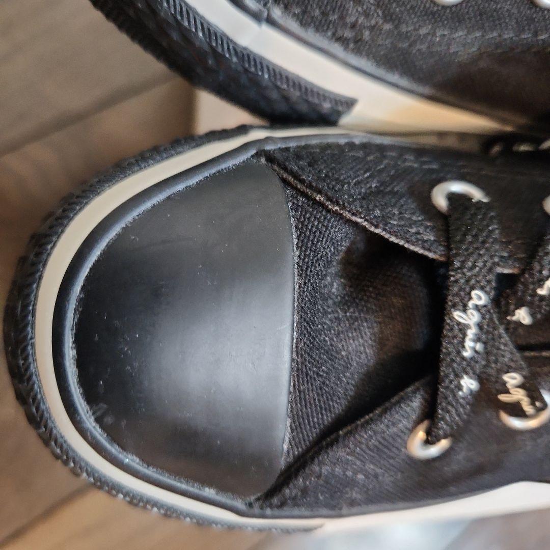 アニエスベー×コンバース キッズ ハイカットスニーカー　チャック付き　　19cm