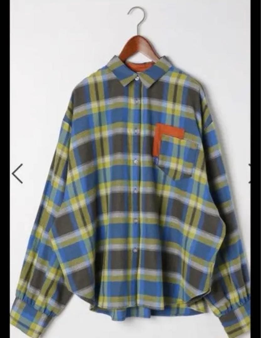 f*o様 ニコアンドnikoand…ブルーチェックシャツbe with M mi