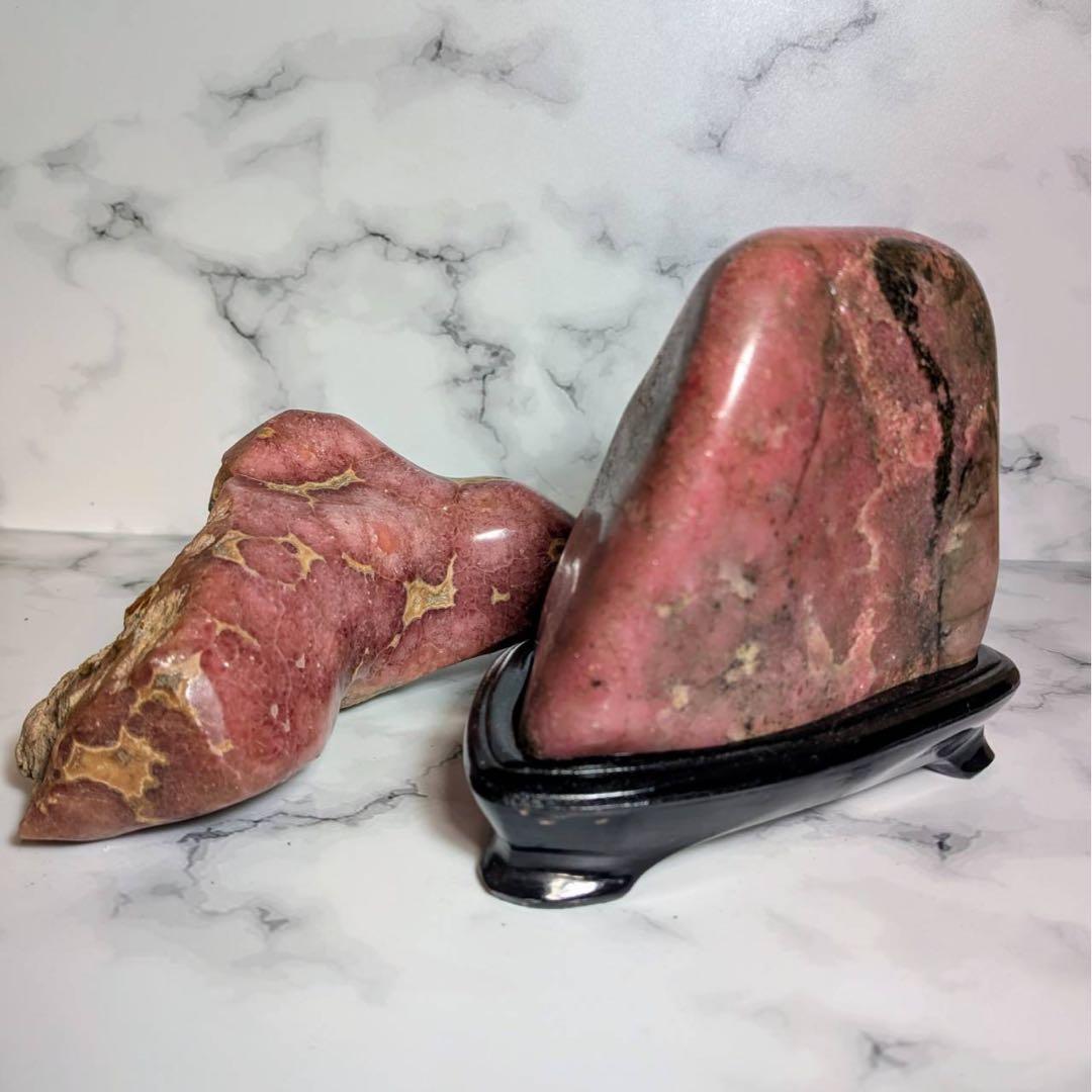 菱マンガン鉱　２石セット　鑑賞石　観賞石　飾り石　鉱物