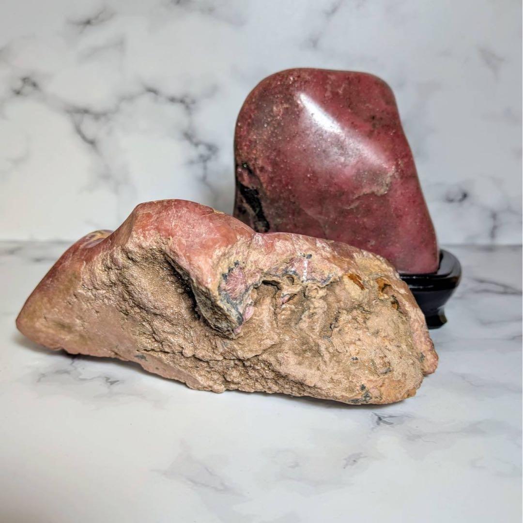 菱マンガン鉱　２石セット　鑑賞石　観賞石　飾り石　鉱物