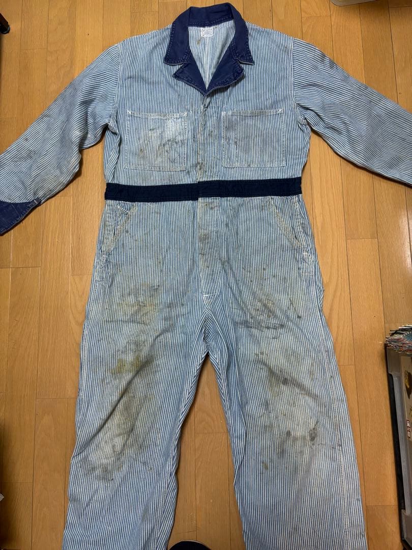 グ*ン様 超希少！1950sヴィンテージオールインワン　ヒッコリーつなぎ