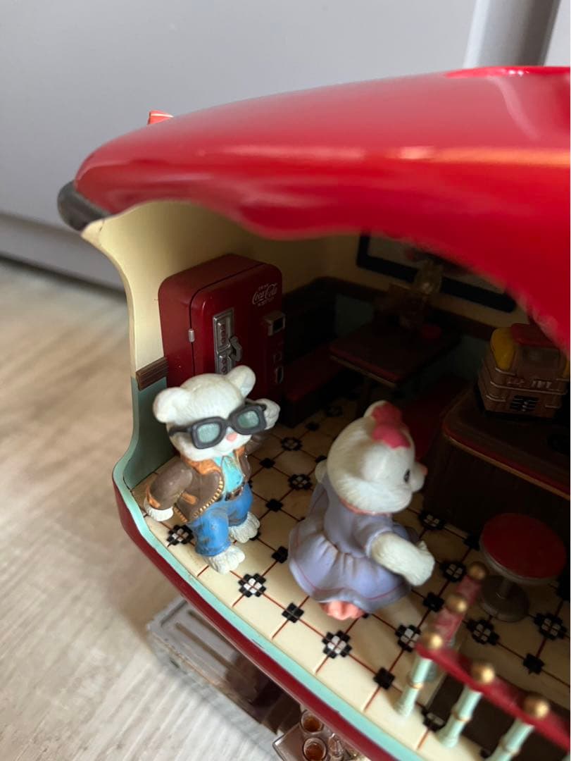 アメリカビンテージ光って動くコカコーラソーダショップミュージックボックス1991
