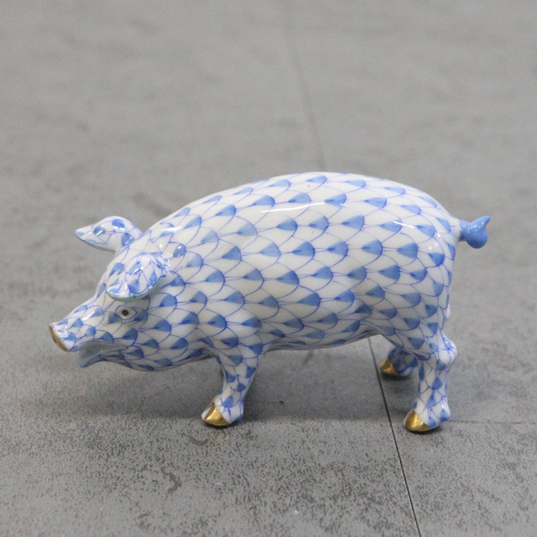 ◆ HEREND ヘレンド ウィーンの薔薇　ブタ　フィギュリン　箱付