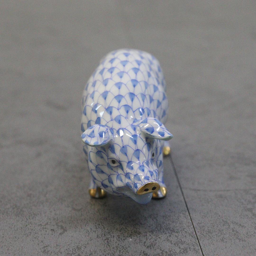 ◆ HEREND ヘレンド ウィーンの薔薇　ブタ　フィギュリン　箱付