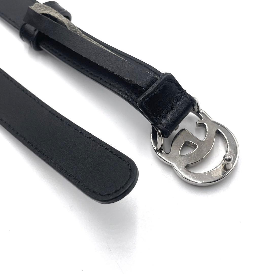 【極美品✨】グッチ GGマーモント ベルト バックル シルバー レディース 黒