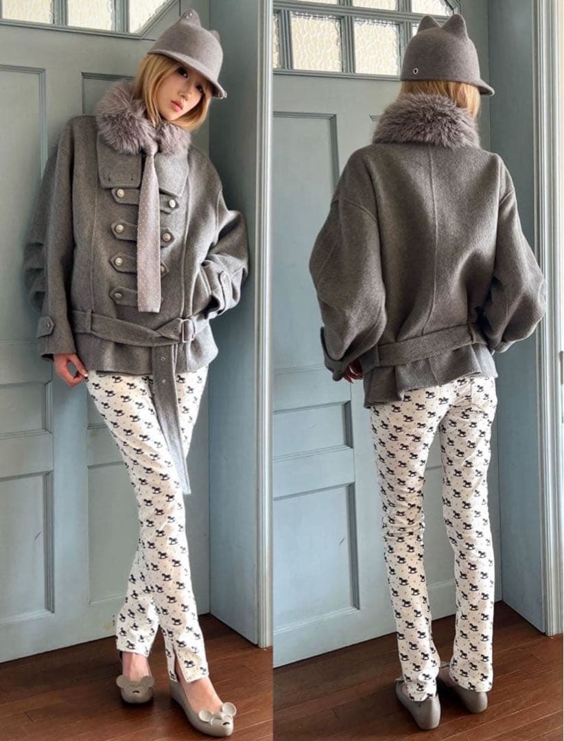 nit alcove ダブルフェイス ウールコート ハンドステッチ ベルト付き