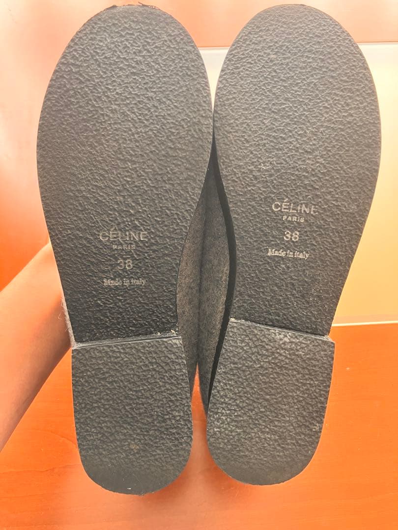 【レア美品】CÉLINE グレー 厚底ローファー