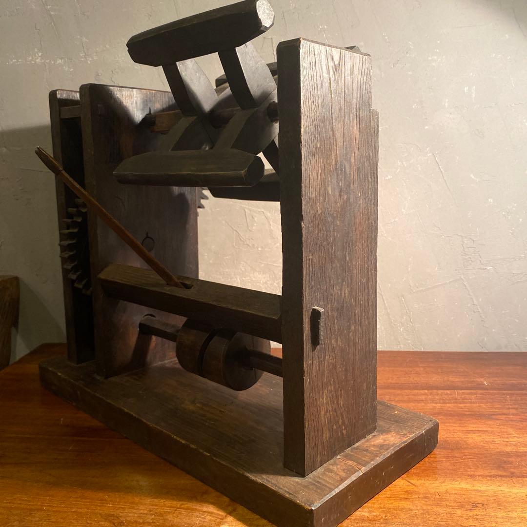 時代物 木製 手動糸巻き機 骨董品 古道具 動作品 アンティーク 古民家