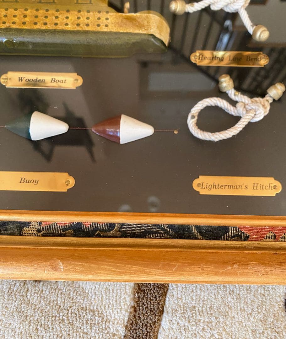 マリンロープ 結び 標本 額入り マリン 船舶 ヴィンテージ風 インテリア