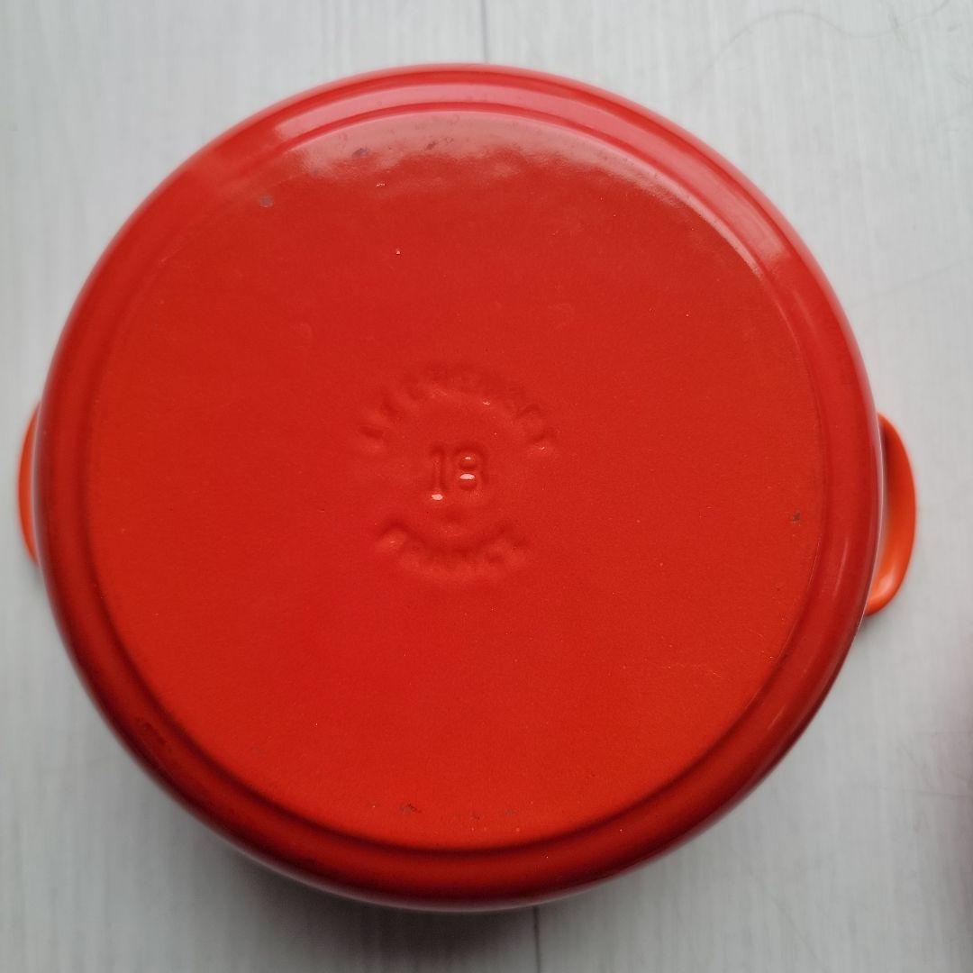 ★LE CREUSET★ル・クルーゼ★　オレンジ 調理鍋★　サイズ18★