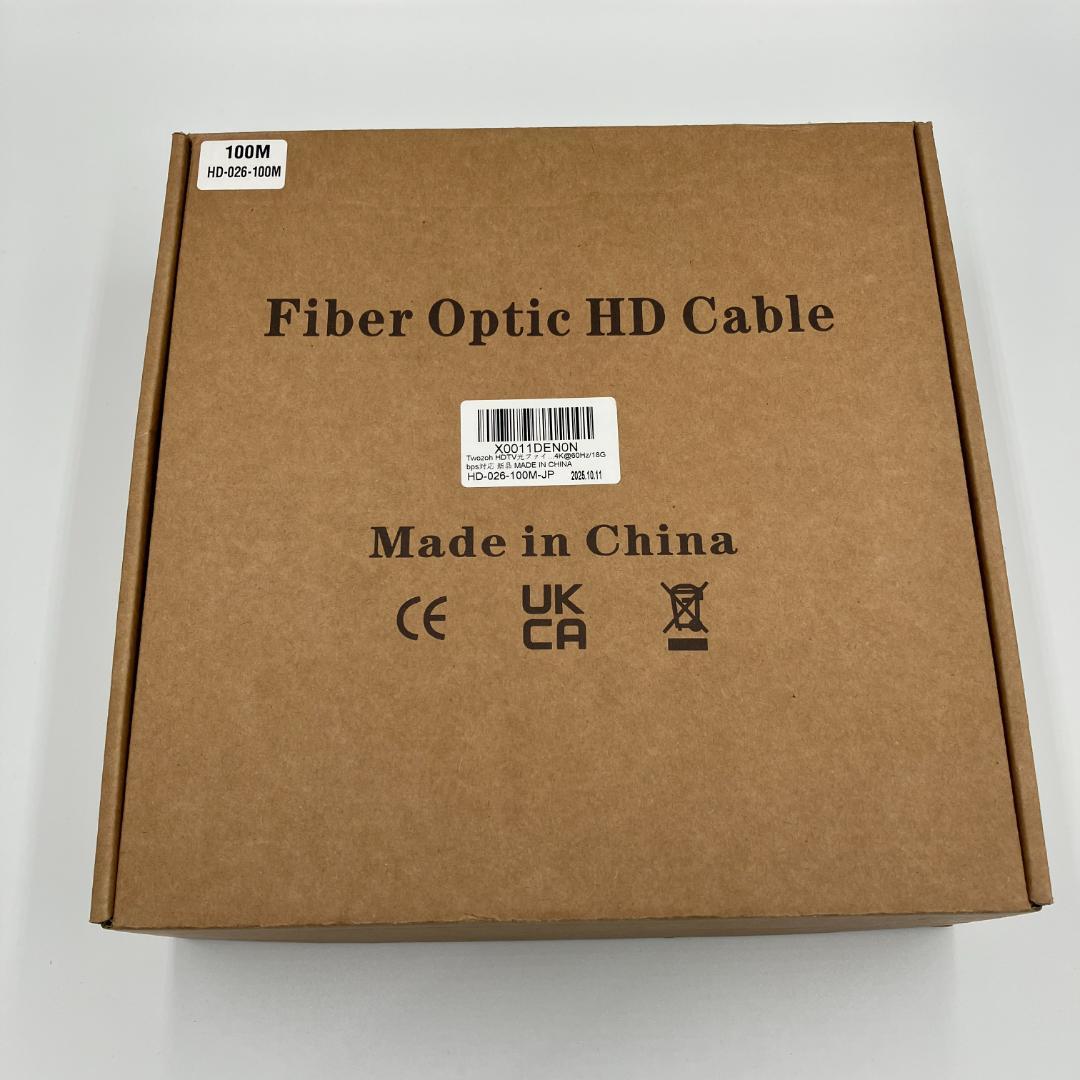 0210-03 美品 Twozoh HDMI 光ファイバーケーブル 100M