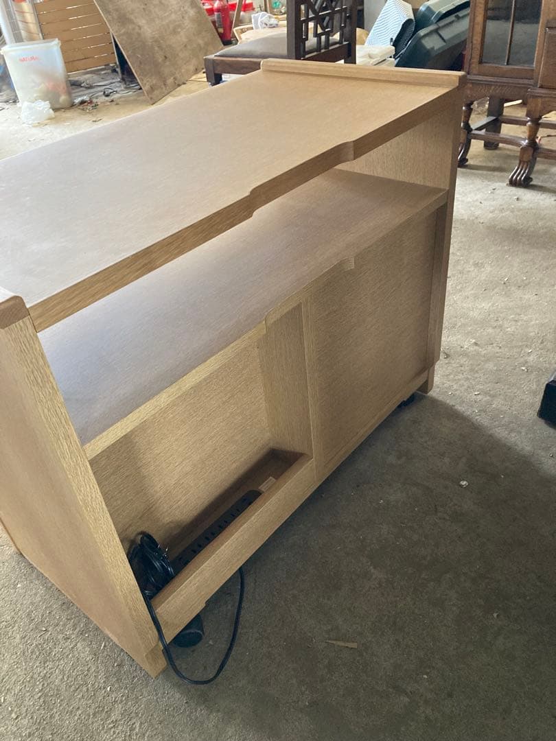 浜本工芸　キャビネット　収納扉付き　プリンター、電話台等　コンセント6口付き