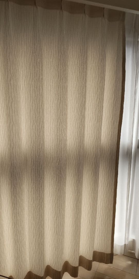 KEYUKA 波模様 ベージュ カーテン