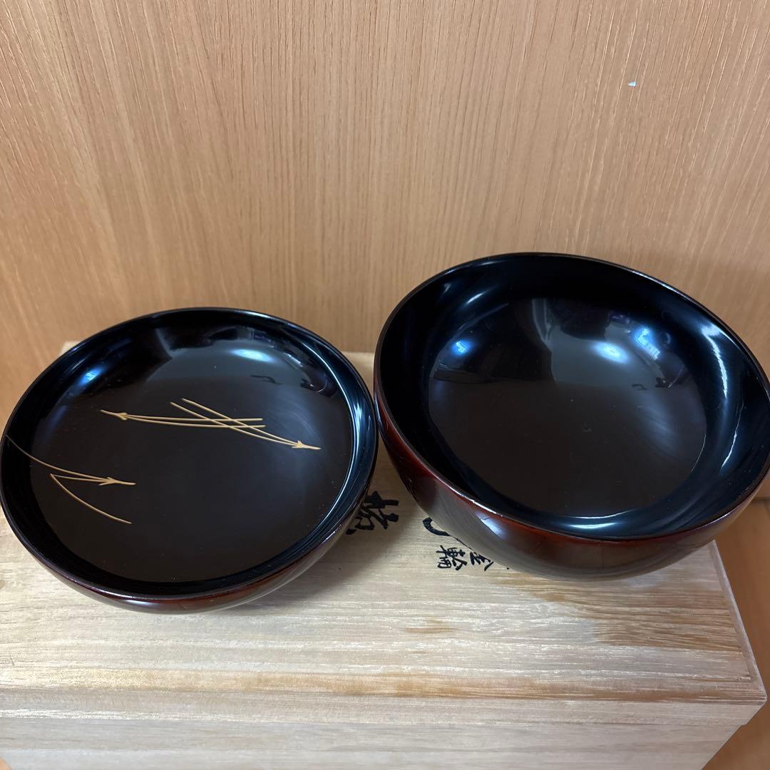 お値下げ！吉田年男　會津塗　会津塗　特別製　吸物椀　5個セット